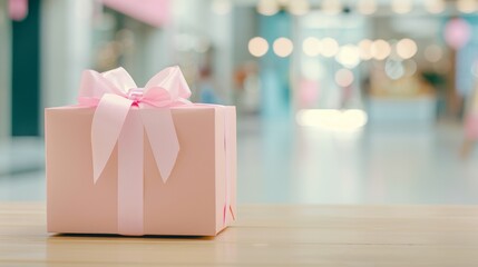 Focused Gift Box Amidst Shopping Spree