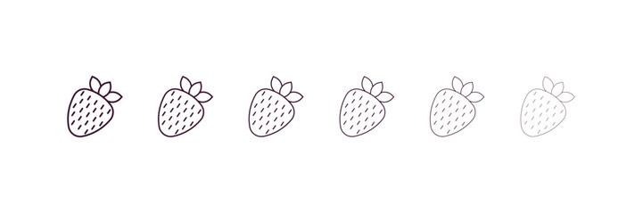strawberry drawing outline icon. Linear vector from restaurant concept. 6 different line style strawberry drawing icon included thin, light, regular, medium, bold, black