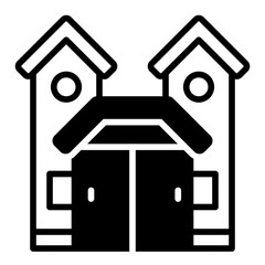 Detached House line glyph icon