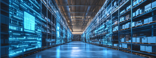 Digitalized Warehouse with Automated Shelving Systems