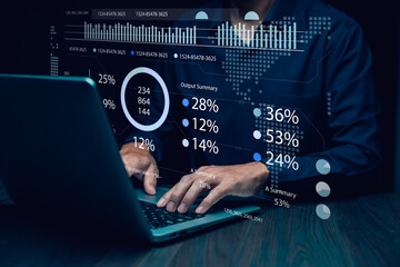 Working Data Analytics and Data Management Systems and Metrics connected to corporate strategy database for Finance, Intelligence,  Business Analytics with Key Performance Indicators, social network