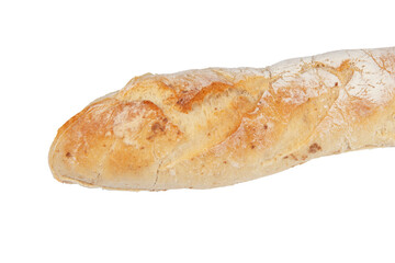 Loaf of Fresh French Baguette isolated on a White Background