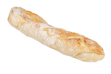 Loaf of Fresh French Baguette isolated on a White Background