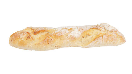 Loaf of Fresh French Baguette isolated on a White Background