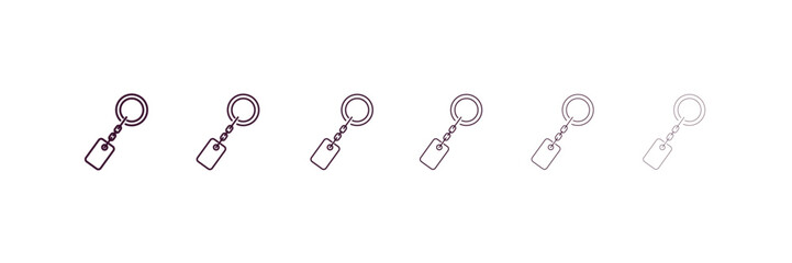 key ring outline icon. Linear vector from tools concept. 6 different line style key ring icon included thin, light, regular, medium, bold, black