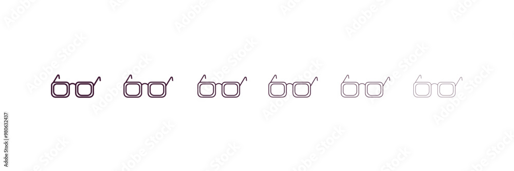Poster optical outline icon. linear vector from tools concept. 6 different line style optical icon included