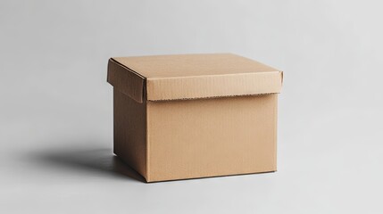 Mockup empty carton box isolated on white background 