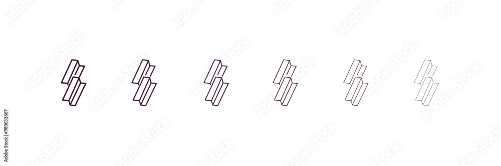 Poster metal outline icon. linear vector from tools concept. 6 different line style metal icon included thi