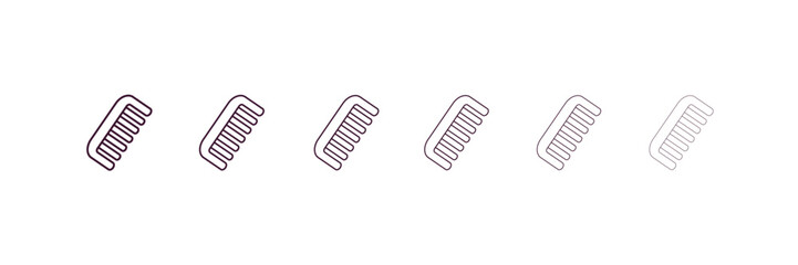 combs outline icon. Linear vector from tools concept. 6 different line style combs icon included thin, light, regular, medium, bold, black