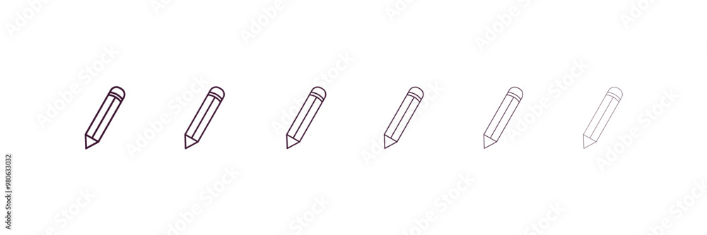 Aufkleber pencil tool outline icon. linear vector from tools concept. 6 different line style pencil tool icon 