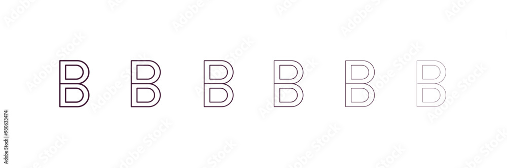 Poster bold outline icon. linear vector from tools concept. 6 different line style bold icon included thin,