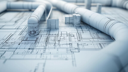 Detailed 3D Blueprint of Modern Architectural Ventilation System Design