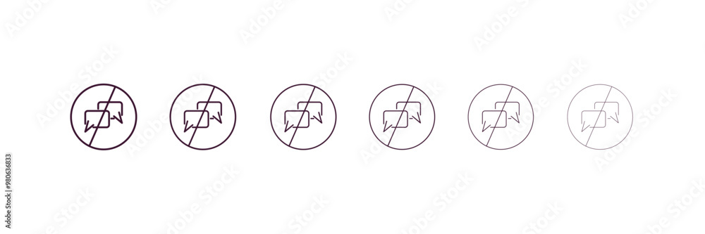 Aufkleber no chatting outline icon. linear vector from traffic signs concept. 6 different line style no chatti