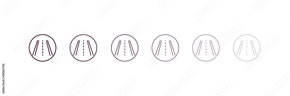 Aufkleber highway outline icon. linear vector from traffic signs concept. 6 different line style highway icon 