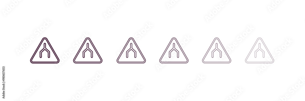 Aufkleber end of way sign outline icon. linear vector from traffic signs concept. 6 different line style end o