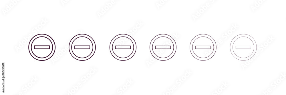 Poster no entry sign outline icon. linear vector from traffic signs concept. 6 different line style no entr