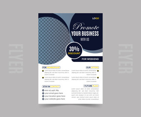 This is a business flyer with a unique, modern, and simple for business and financial goal.