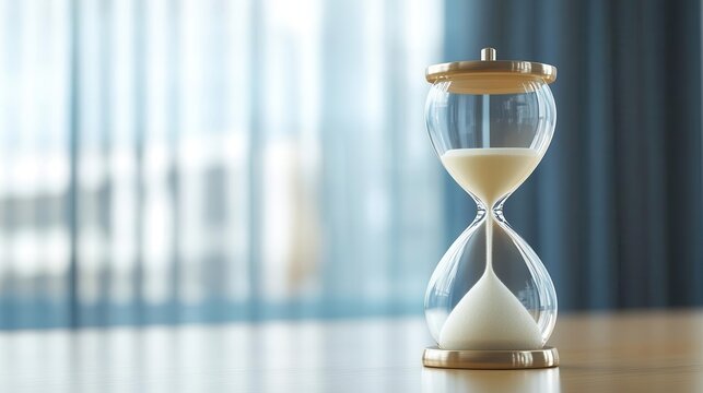 An hourglass filled with sand running out, symbolizing the limited time to combat global warming
