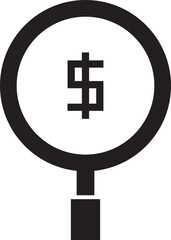 Magnifier and Dollar Icon
