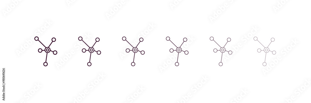 Poster rotating arrows outline icon. linear vector from user interface concept. 6 different line style rota