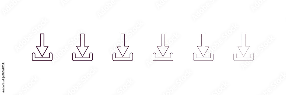 Poster detour outline icon. linear vector from user interface concept. 6 different line style detour icon i