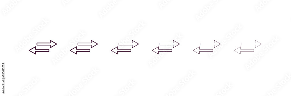 Poster display size outline icon. linear vector from user interface concept. 6 different line style display