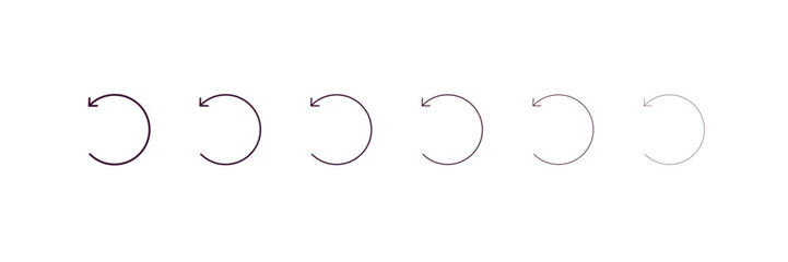 semicircular up arrow outline icon. Linear vector from user interface concept. 6 different line style semicircular up arrow icon included thin, light, regular, medium, bold, black