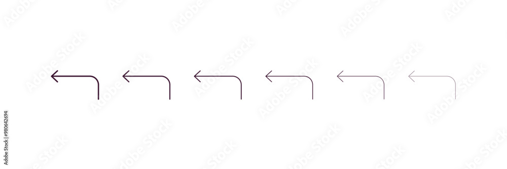 Poster spinning arrows outline icon. linear vector from user interface concept. 6 different line style spin