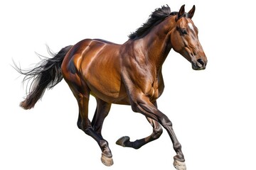 Naklejka premium Bay sport horse isolated on white background