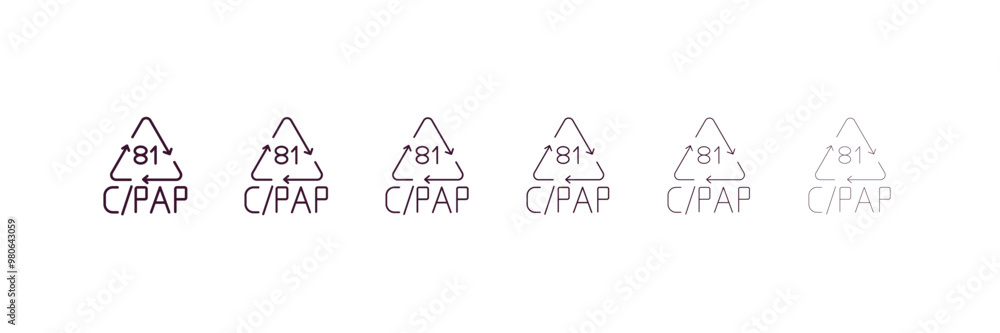 Poster increasing outline icon. linear vector from user interface concept. 6 different line style increasin