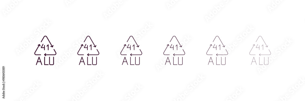 Aufkleber three arrows outline icon. linear vector from user interface concept. 6 different line style three a