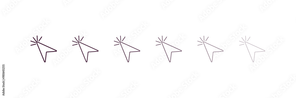 Aufkleber global window interface outline icon. linear vector from user interface concept. 6 different line st