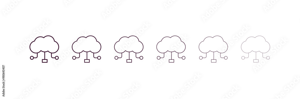Poster scatter circle outline icon. linear vector from user interface concept. 6 different line style scatt