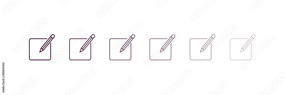 Poster data windows outline icon. linear vector from user interface concept. 6 different line style data wi