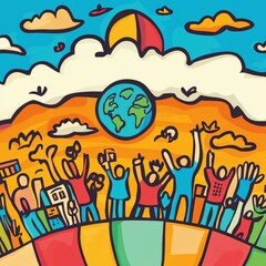 Fototapeta premium World Development Information Day banner