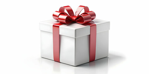 Obraz premium Elegant Flat Plain White Gift Box Background for New Year 2025 - Clean Design with Ample Copy Space, Perfect for Celebrating the Joy of Giving in a Modern Business Context