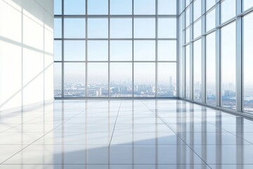 Light and Airy Business Room: Panoramic Window Mockup