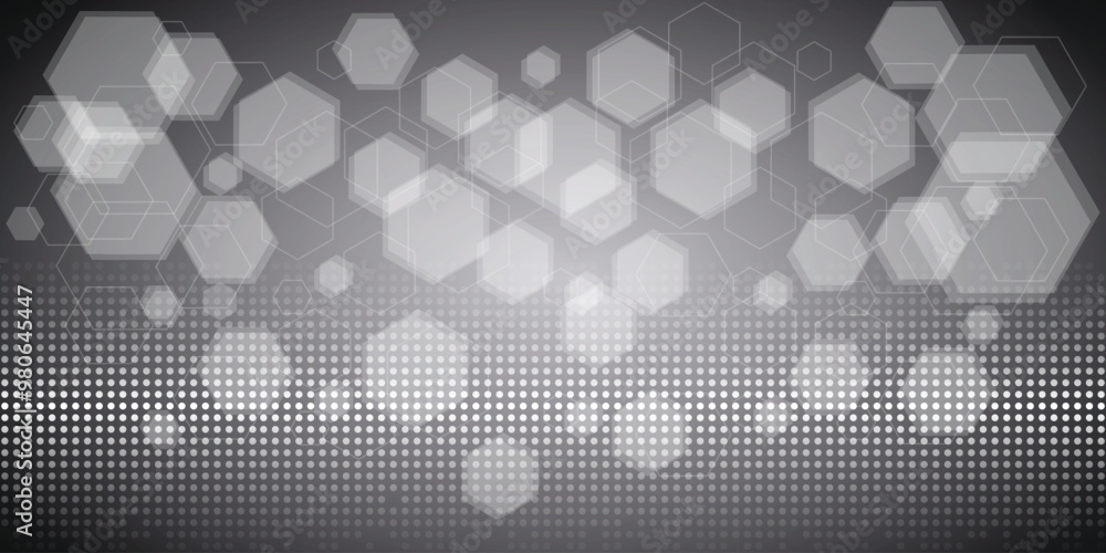 Poster black background hexagon pattern look like honeycomb vector illustration lighting effect graphic for