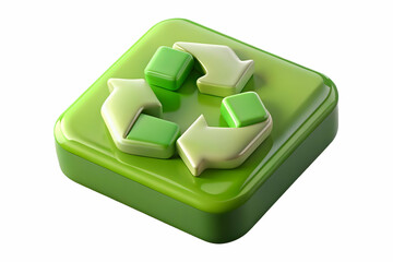 3D Recycled Glass Elements Vector Design for Sustainability in New Year 2025 - Eco-Friendly Infographics Icon on White Background