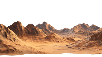 Naklejka premium A realistic depiction of a Martian landscape, rocky terrain, isolated against a white background