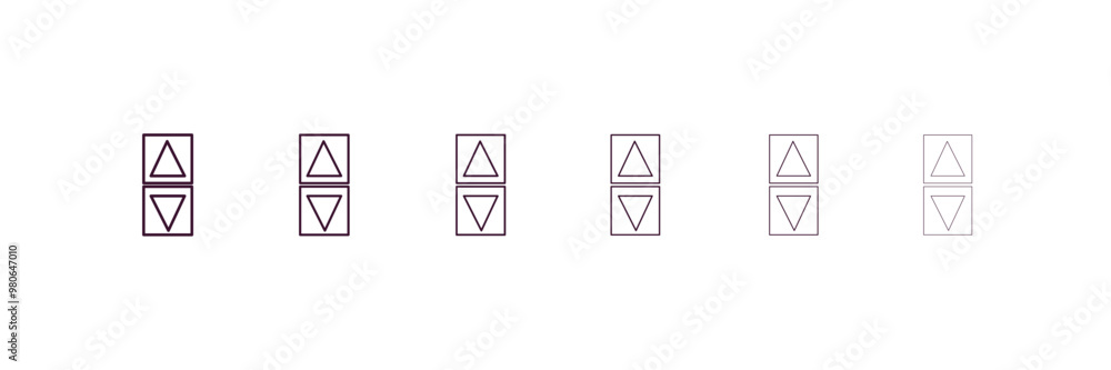 Aufkleber elevator arrows outline icon. linear vector from user interface concept. 6 different line style elev
