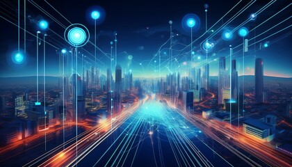 Integrating antenna communication technology with a city background