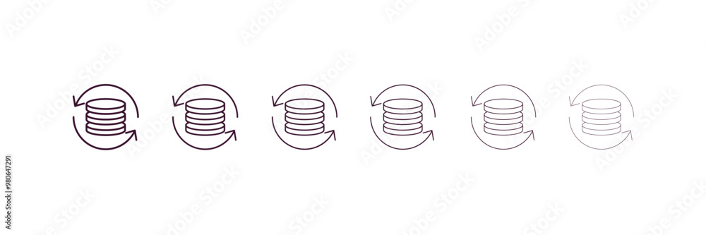 Poster back up outline icon. linear vector from user interface concept. 6 different line style back up icon