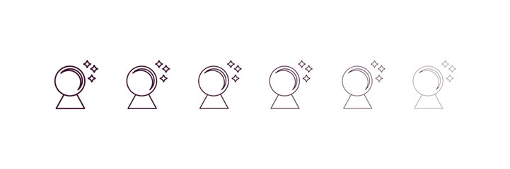 psychic outline icon. Linear vector from user interface concept. 6 different line style psychic icon included thin, light, regular, medium, bold, black