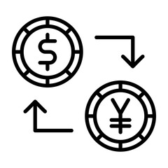 Dollar to Yen Convert icon style