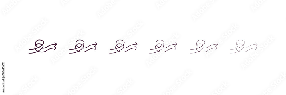 Aufkleber sketch loop arrow outline icon. linear vector from user interface concept. 6 different line style sk