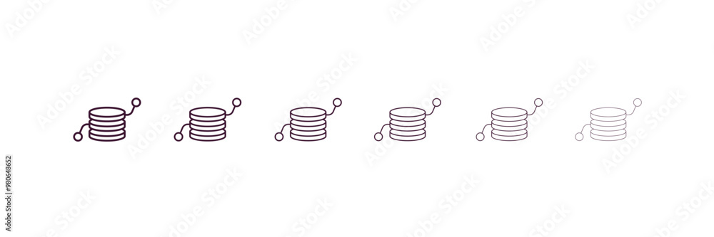 Poster data analytics cylinder outline icon. linear vector from user interface concept. 6 different line st