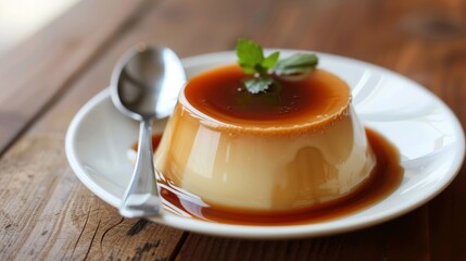 Delicious Japanese Pudding (Purin) with Caramel Sauce