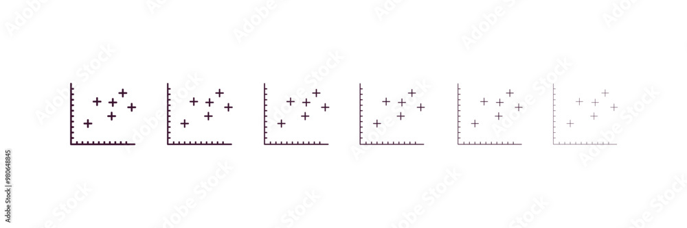 Poster spotted data outline icon. linear vector from user interface concept. 6 different line style spotted