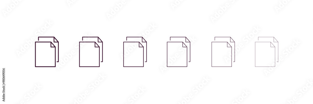Poster white paper outline icon. linear vector from user interface concept. 6 different line style white pa